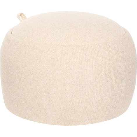 Pouf Coffre de Rangement Bouclette "Elior" 60 cm Beige (1/5)