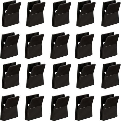 Lot 20 clips noir organisateurs salle de bain, pinces muraux économiseur d’espace pour dentifrice, serviettes, accessoires, multifonctions, rangement (1/5)
