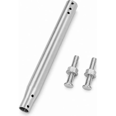 Tube d'extension d'antenne de 35,5 cm avec Deux Trous de Montage Compatible avec Les modèles B0F8HQ6NCN et B0F8HHBKM5, Tige de Support en Fer, Longueur réglable, Couleur Argent (1/5)