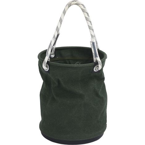 Seau en toile 40 x 30 cm, supportant une charge de 30 kg, fond en plastique, rangement pour clous, boulons et outils (vert) (1/5)