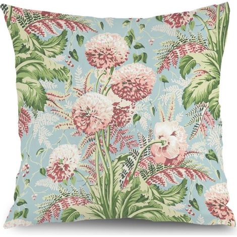 Housse de coussin floral papillon, décoration canapé maison,45×45cm (1/5)