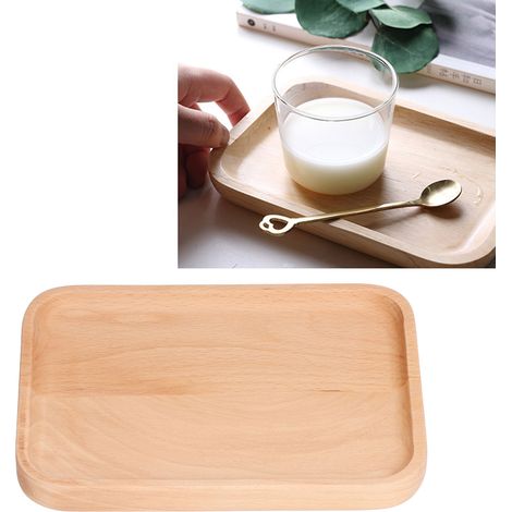 Plateau à thé rectangulaire, plateau à fruits, plateau porte-gobelet, plateau à goûter, assiette à petit-déjeuner, vaisselle (1/5)