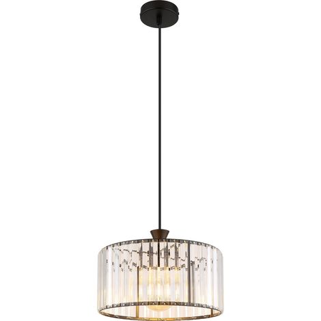 Globo - lámpara colgante - JORDANA - negro - vidrio - Ø 31cm - (1/5)