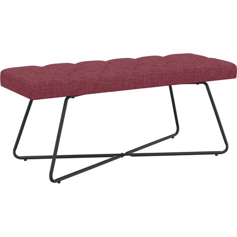 Panchina con bottoni imbottiti Rosso Vino 110 x 40 x 46 cm vidaXL