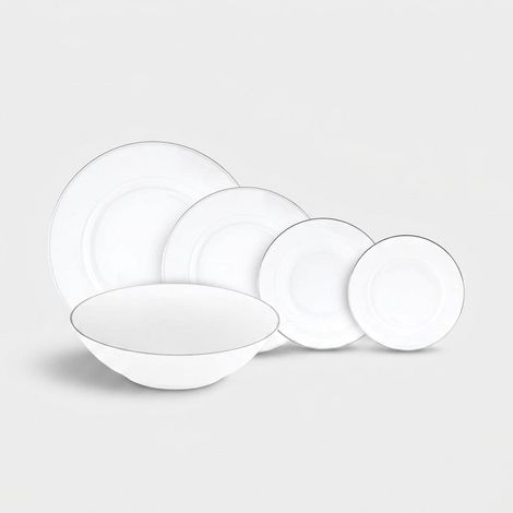 Service de table en porcelaine 38 pièces avec saladier Platinum Chic (1/2)