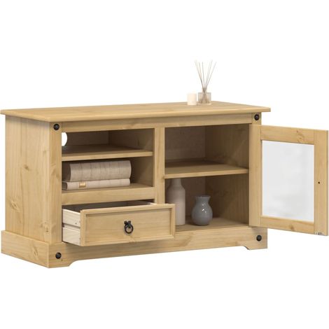 Meuble TV Corona 100x45x58 bois de pin massif (1/5)