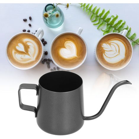 250-ml-Filterkaffeemaschine, außen und innen schwarz lackiert, Edelstahl 304, schmaler Ausguss. (1/5)