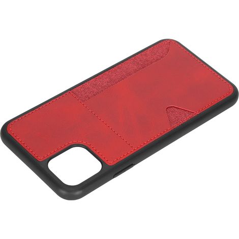 Ultradünne, stoßfeste Schutzhülle aus PU/PC mit seitlichem Portemonnaie für iPhone 11 Pro Max (rot) (1/5)