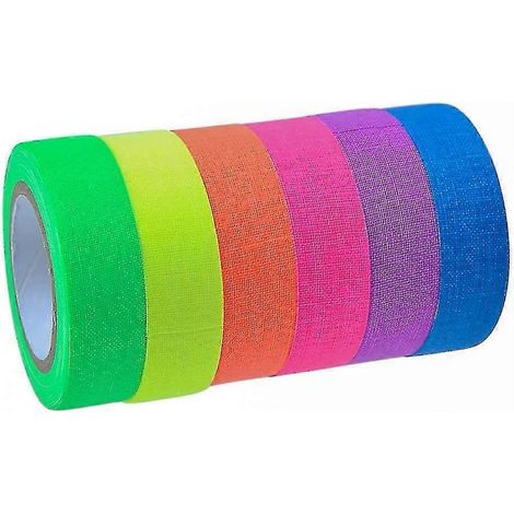 Ruban fluorescent, ruban néon, lot de 6 couleurs différentes (1/3)