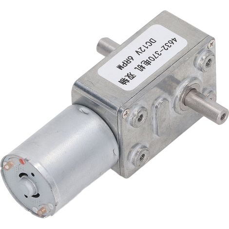 Moteur à vis sans fin turbo, micro-réducteur à torsion élevée à 2 arbres, 12 V CC, outils électriques, 6 tr/min (1/5)