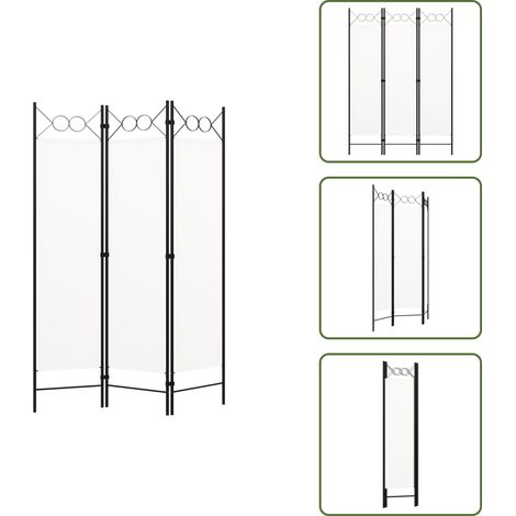 3-tlg. Raumteiler Weiß 120×180 cm - Raumteiler - Dekorationsartikel - Wohnzimmerdeko - Trennwandsystem - Privacy Screen (1/5)