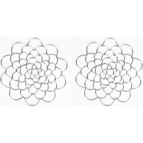 Juego de 2 soportes para arreglos florales, organizadores de flores de alambre, aptos para jarrones, tallos y ramos, 15 cm, plateados. (1/5)