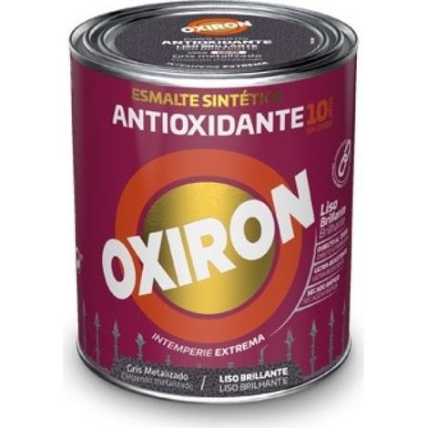 Esmalte antioxidante oxiron liso brillo 750 ml gris metaliza