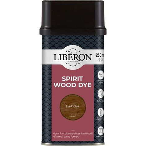 Liberon 014432 Spirit Wood Dye Dark Oak 250ml LIBWDSDO250