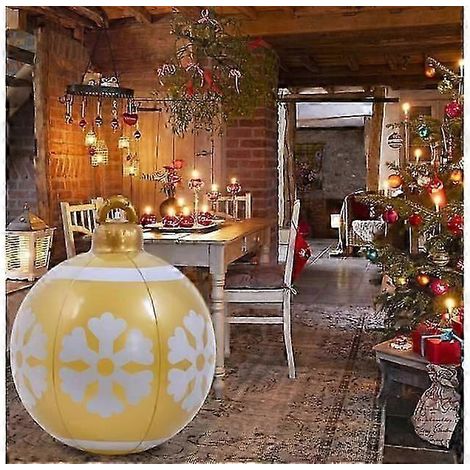 Décorations gonflables de Noël, Boule de Noël gonflable géante de 60 cm (23,6 pouces) pour sapin de Noël extérieur (1/5)