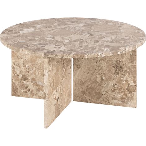 Vega Couchtisch Ø90cm Marmor braun.