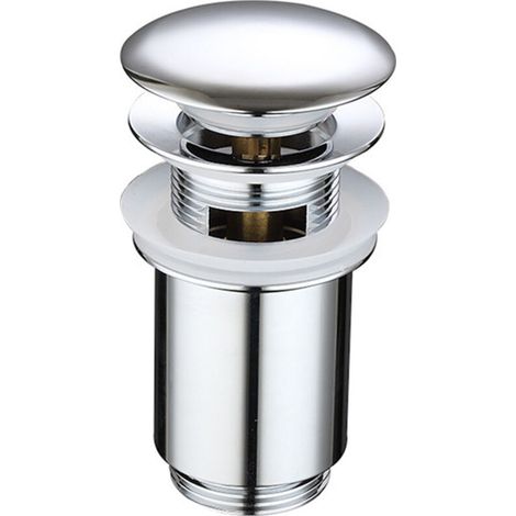 Bonde Pop-up pour bassin en métal, bouchon de vidange pour évier de salle de bain à fente, chrome, petit, argent (1/5)