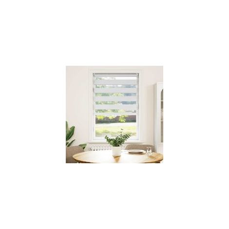 Store enrouleur zébré 50,9 x 100 cm, largeur du tissu 46,7 cm, blanc - Crezuo (1/4)