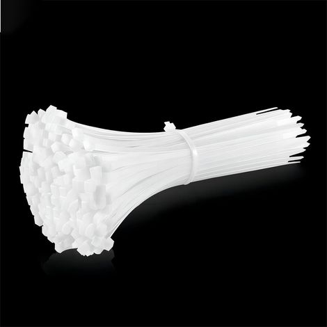 Colliers nylon autobloquants – Lot de 100 – Universels, multi-usage – Gestion câbles maison, bureau, cuisine – Blanc