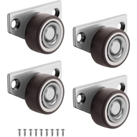 4 Pcs Rubber Swivel Casters Furniture Casters Small Swivel Universal Silent Casters Nylon Wheels with Thick Steel Body Universal Casters Small (1/5)