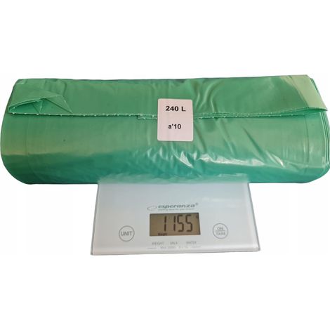 BOLSAS VERDES MUY GRUESAS Y RESISTENTES PARA VIDRIO 240L PESO 1.1 kg FABRICANTE CHEAP