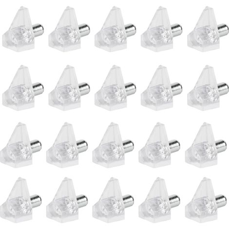 Regalhalterungen, 90er-Pack, 5 mm, transparenter Kunststoff für Möbel, Regale, Schränke, Holz und Glas, Regalhalterungen, 90, transparent