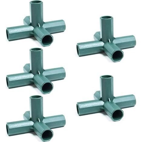 Lot de 5 Connecteurs De Cadre De Serre De 16 mm, 5 Voies connecteurs d'angle PVC, Accessoires De Connexion en Plastique De Serre, pour Cadre de Jardin Cages Ă Fruits ClĂ´tures Cadre de Serre (1/5)