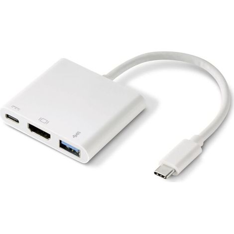 RF-4366444 Adaptateur [1x USB-C® mâle - 1x HDMI femelle, USB 3.0 femelle type A, USB-C® femelle] blanc contacts dorés 12.00 cm Q625552 (1/4)