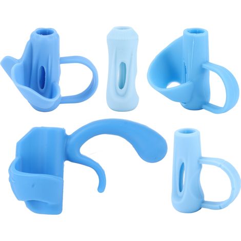 Lot de 5 correcteurs d'écriture en silicone pour enfants, avec boîte de rangement (bleu)