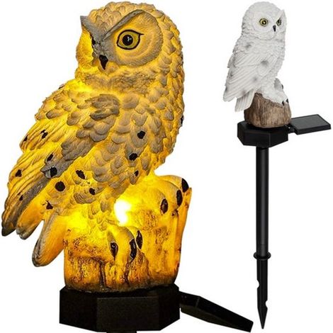 Solar Fackel Eule Solarlampe Eulen Gartenleuchte Stimmungsleuchte mit Solarenergie für den Außenbereich Solarlampe Garten Fackel Eule Laternen Eu (1/5)