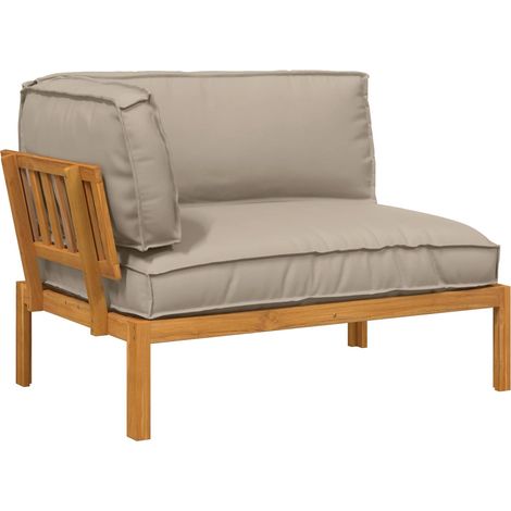 vidaXL Ensemble de Canapés Taupe 133 x 92 x 69 cm Bois d'Acacia Massif (1/5)
