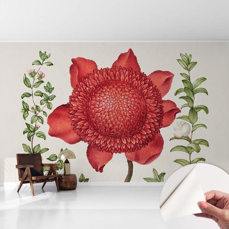 Papier peint autocollant adhésif installation rapide du papier peint durable et résistante Élégance florale 416x254 cm (1/5)