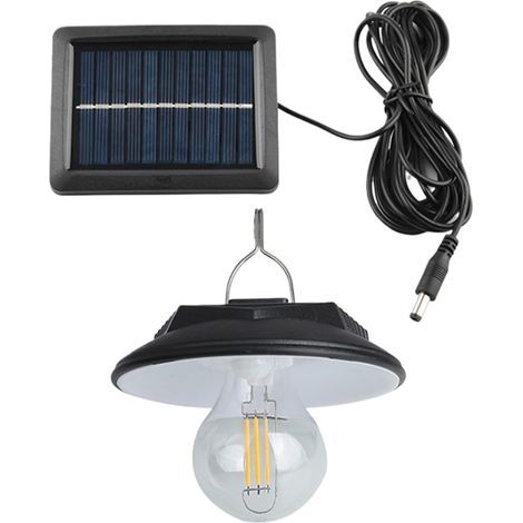 Lampe solaire pour abri de jardin - Plafonnier LED solaire, suspension intérieure/extérieure Lampe LED étanche à la pluie pour jardin, éclairage de grange avec détecteur de mouvement télécommandé (1/4)