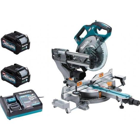 Makita LS002GD202 40V Max XGT 216mm Slide Compound Mitre Saw With 2x 2.5ah 40V Batteries