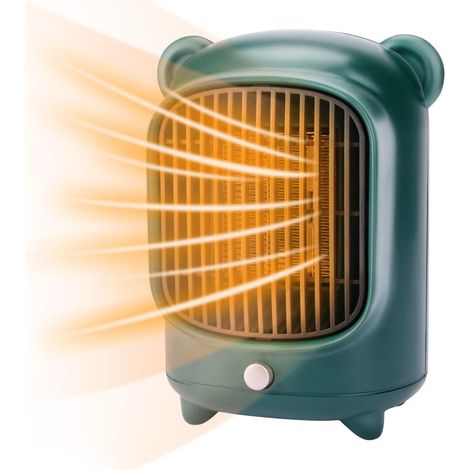 Chauffage soufflant électrique portable 500 W, mini chauffage soufflant en céramique avec protection contre la surchauffe et le basculement, chauffe (1/5)