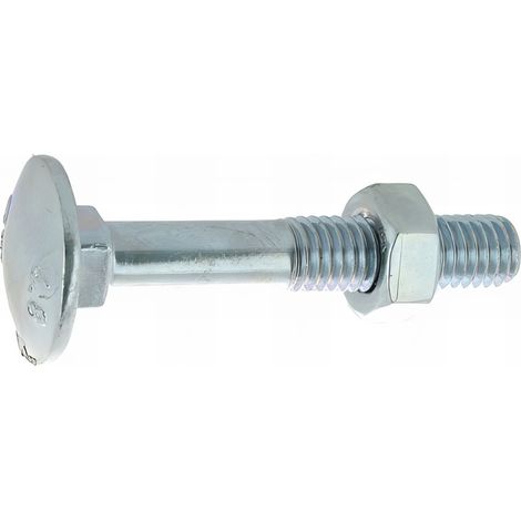 25 Boulons tête ronde collet carré DIN603/555 acier Galva 10.0 X140