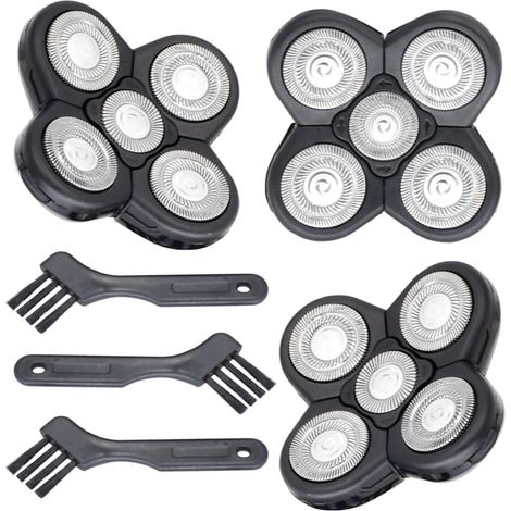 3 confezioni di lame di ricambio per il set da barba Freedom Head, 5 testine di ricambio per rasoi da uomo calvi, lame di ricambio per rasoi elettrici, 3 spazzole
