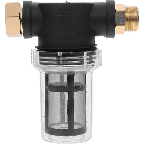 Filtre à eau pour machine à laver, raccord haute pression pour nettoyeurs haute pression et jardin, noir, 14 x 13 x 7 cm (1/4)