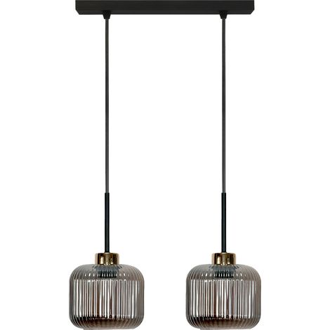 Hängeleuchte, LED-Streifen, Lampenschirm, Graphit, Industrie-Stil, Loft-Stil, 2xE27, Korn 14-978 (1/5)