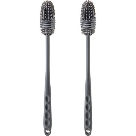 Lot de 2 brosses nettoyage en silicone pour biberons, avec long manche (1/5)