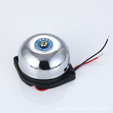 1 elektrische Türklingel, Edelstahl, 5,5 cm, 220 V, 5 W, funkenfrei, Schule/Bahnhof (1/5)