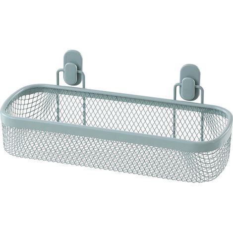 Mensola bagno rettangolare verde acqua in acciaio con 1 ripiano – Taki (1/3)