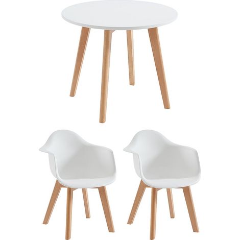 Ensemble table enfant LOULOUNE + 2 chaises POUPINETTE - Blanc