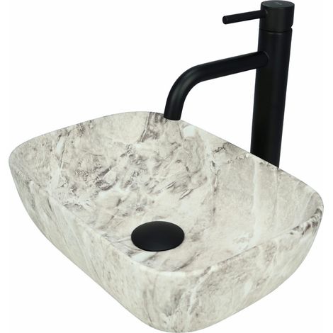 GTM Design Aufsatzwaschbecken 36 cm – Matt Modernes Waschbecken ohne Hahnloch – Elegantes Aufsatzwaschbecken Oval für Badezimmer und Gäste WC – nur Bad Waschbecken (1/5)