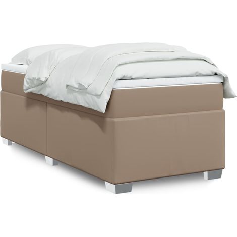 Boxspringbett Matratze Cappuccino-Braun 100x200cm Kunstleder