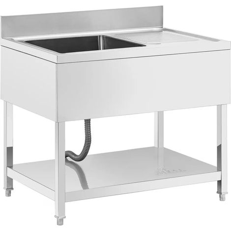 Fregadero profesional de acero inoxidable 1 seno 100 x 70 x 97 cm acero inoxidable plateado 140009560 (1/5)