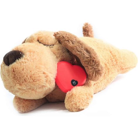 Compagnon de sommeil pour chiots avec battements de cœur, peluche douce pour chiens contre l'anxiété
