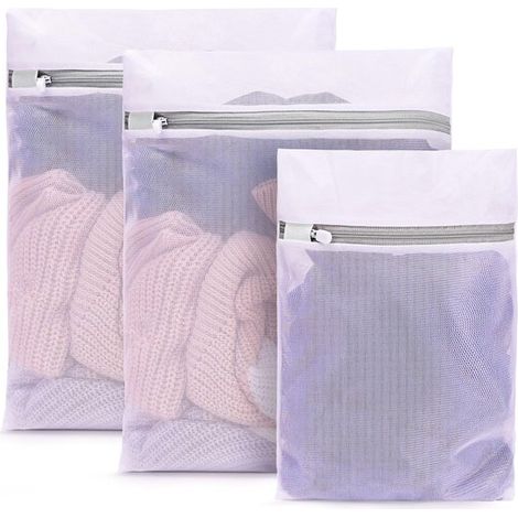 Set di 6 sacchetti per la biancheria in rete con cerniera - 6 sacchetti (4 da uomo + 2 da bambino) - adatti per riporre reggiseni, abiti da viaggio, scarpe, valigie e vestiti per neonati. (1/5)