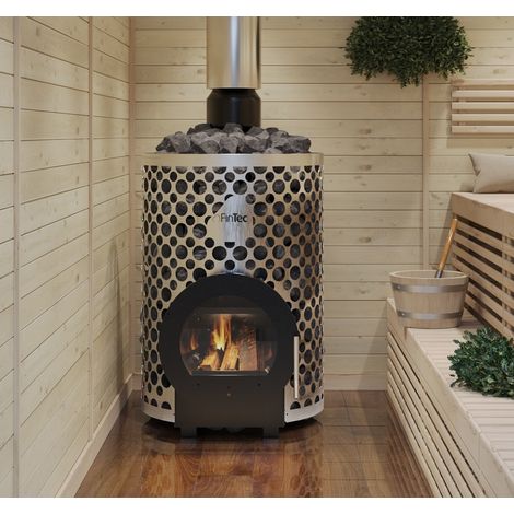 FinTec JONTE Holz-Saunaofen 16 kW holzbefeuerter Saunaofen mit BImSchV 2 (1/4)
