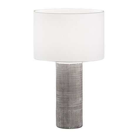 Lampe De Table Perenz En Céramique Grise Avec Abat-Jour Tissu D.32 Cm H53 Cm, 1Xe27 Max 60W, Design Sobre (1/3)